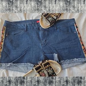 Bongo Aztec Boho Cut off Jean jeans denim cut off shorts 17